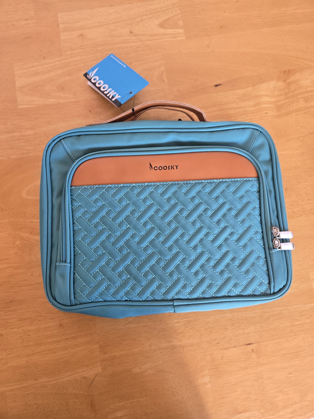 Teal Women’s Travel Bag with Tan Accent